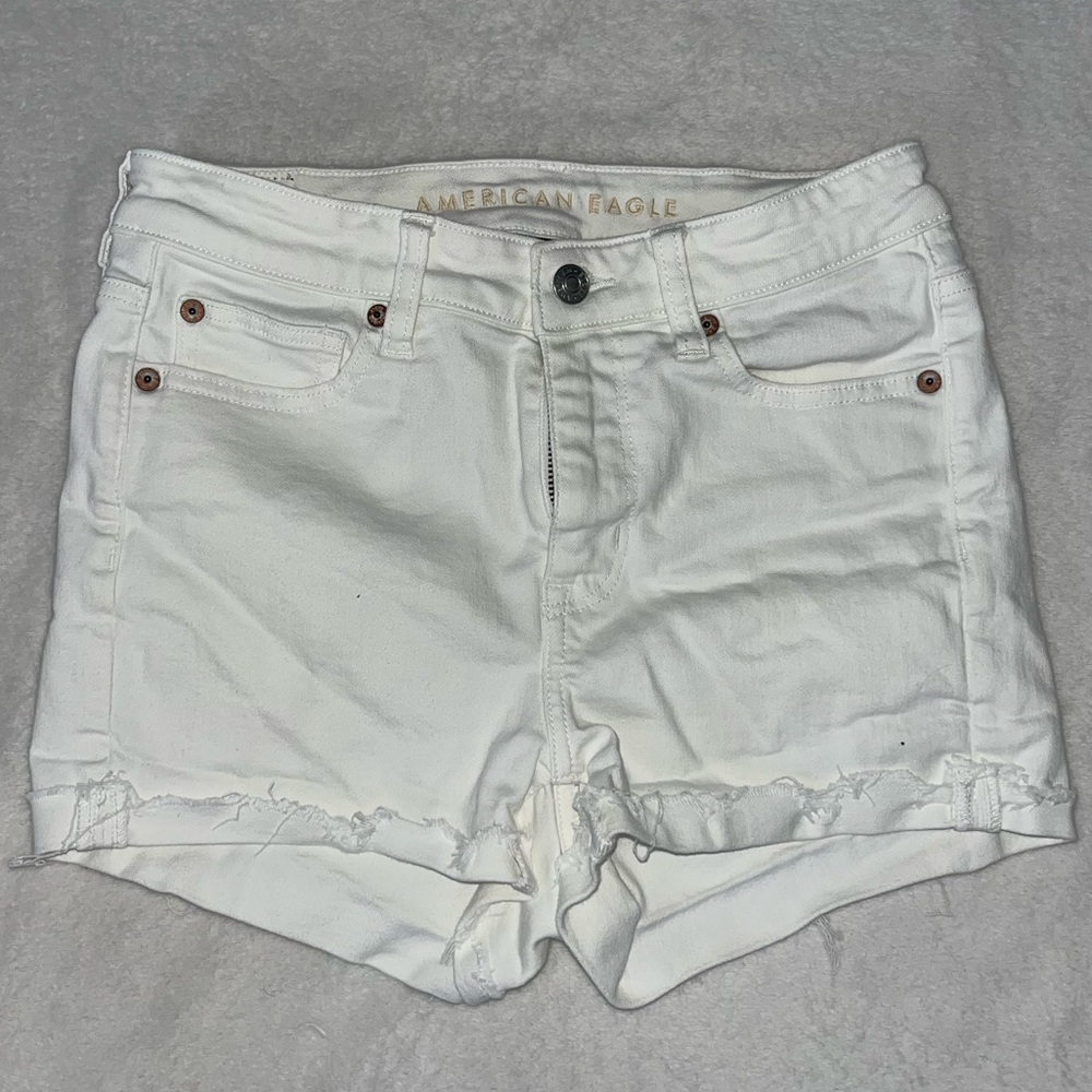 White jean shorts